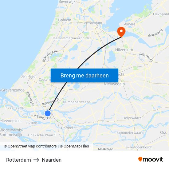 Rotterdam to Naarden map