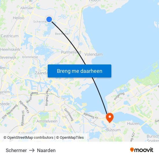 Schermer to Naarden map