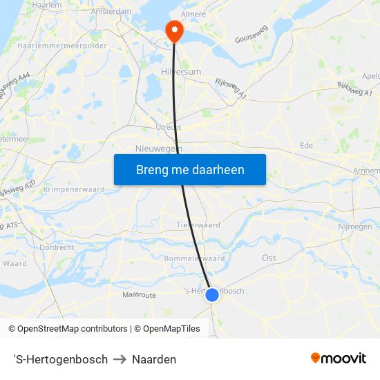 'S-Hertogenbosch to Naarden map
