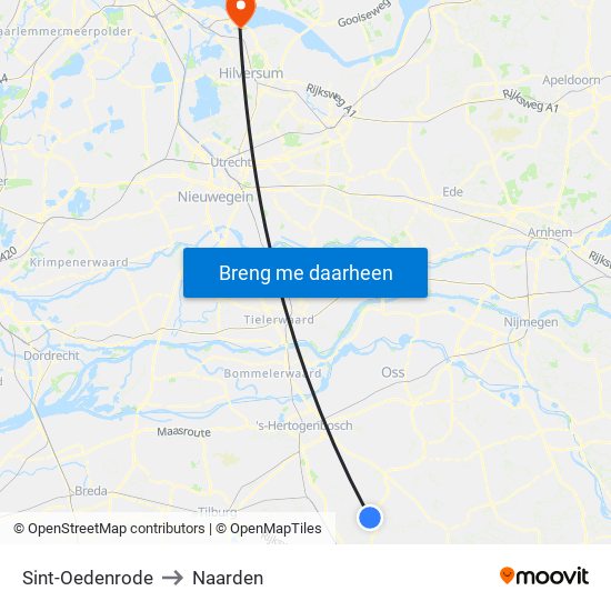 Sint-Oedenrode to Naarden map