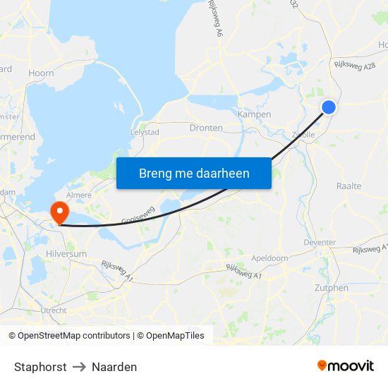 Staphorst to Naarden map