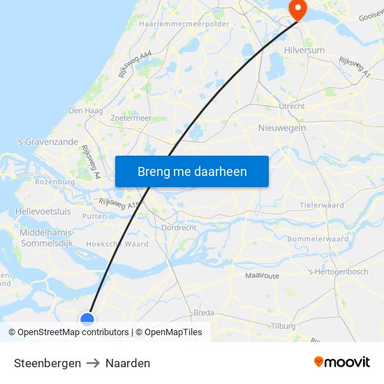 Steenbergen to Naarden map