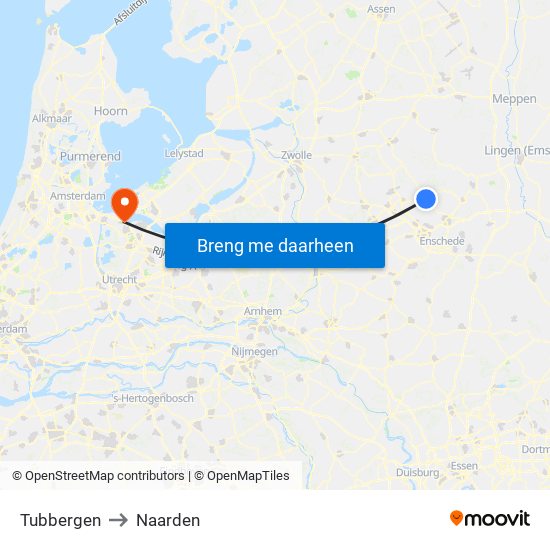 Tubbergen to Naarden map