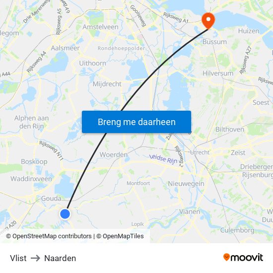 Vlist to Naarden map
