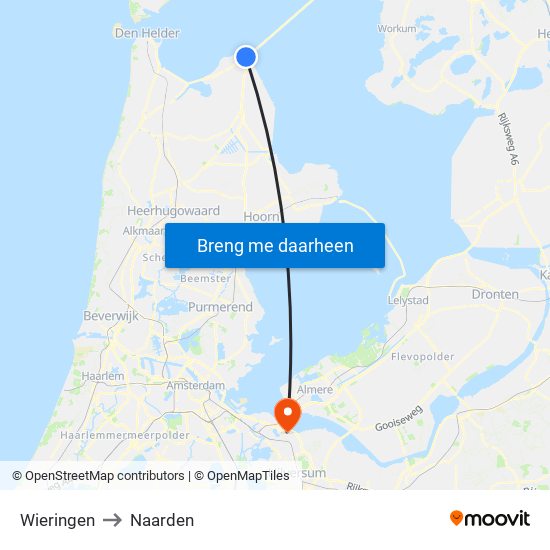 Wieringen to Naarden map