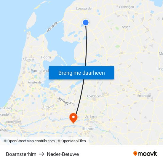 Boarnsterhim to Neder-Betuwe map