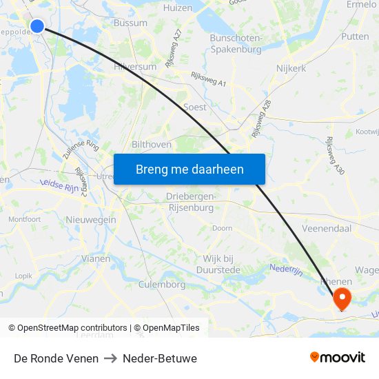 De Ronde Venen to Neder-Betuwe map