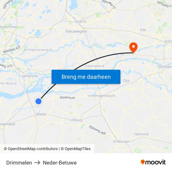 Drimmelen to Neder-Betuwe map