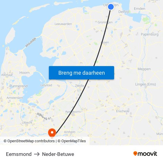 Eemsmond to Neder-Betuwe map