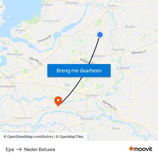 Epe to Neder-Betuwe map