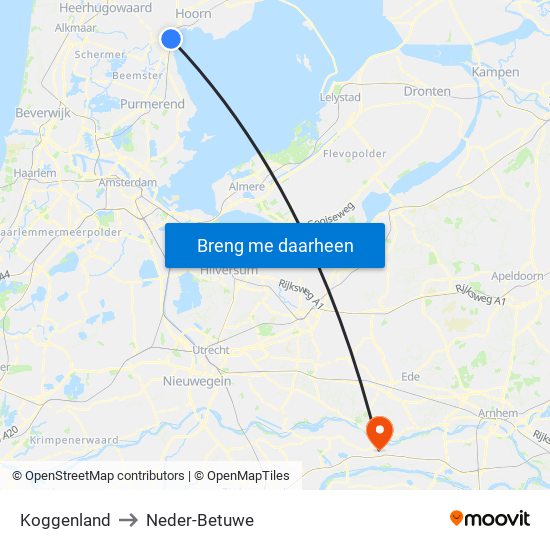 Koggenland to Neder-Betuwe map