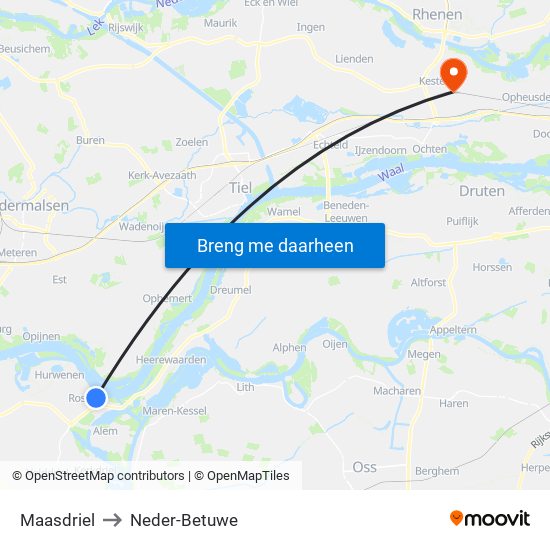 Maasdriel to Neder-Betuwe map