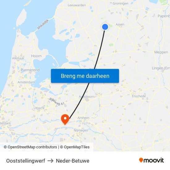 Ooststellingwerf to Neder-Betuwe map