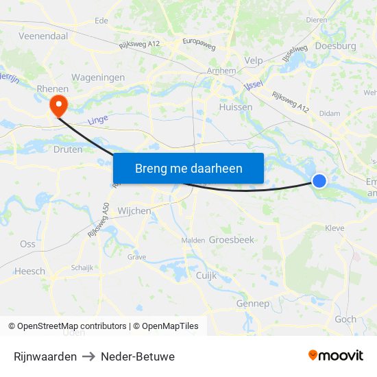 Rijnwaarden to Neder-Betuwe map