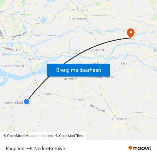 Rucphen to Neder-Betuwe map