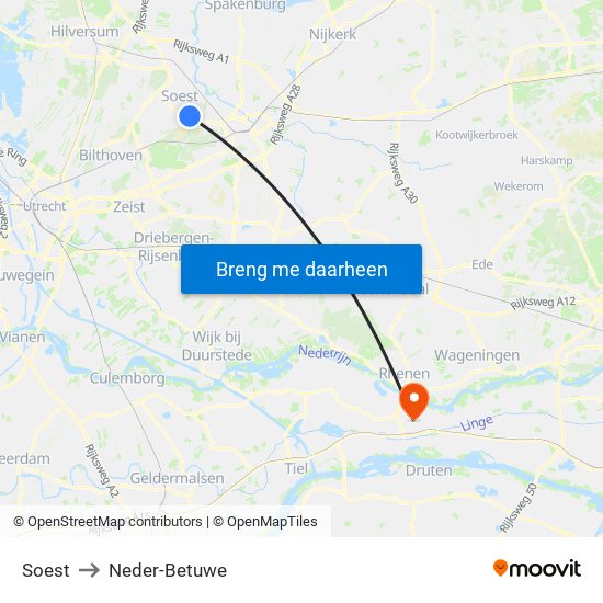 Soest to Neder-Betuwe map
