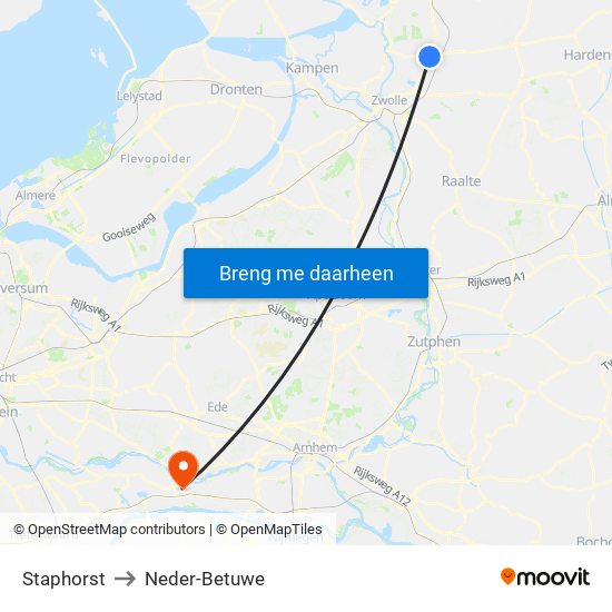 Staphorst to Neder-Betuwe map