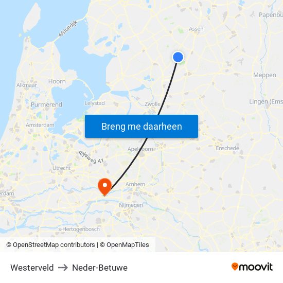 Westerveld to Neder-Betuwe map