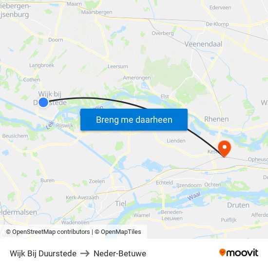 Wijk Bij Duurstede to Neder-Betuwe map