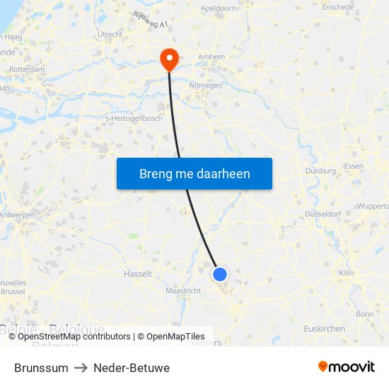Brunssum to Neder-Betuwe map