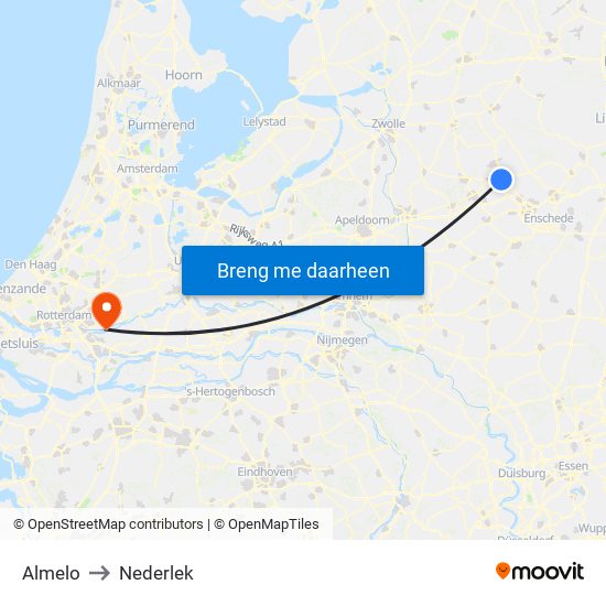 Almelo to Nederlek map