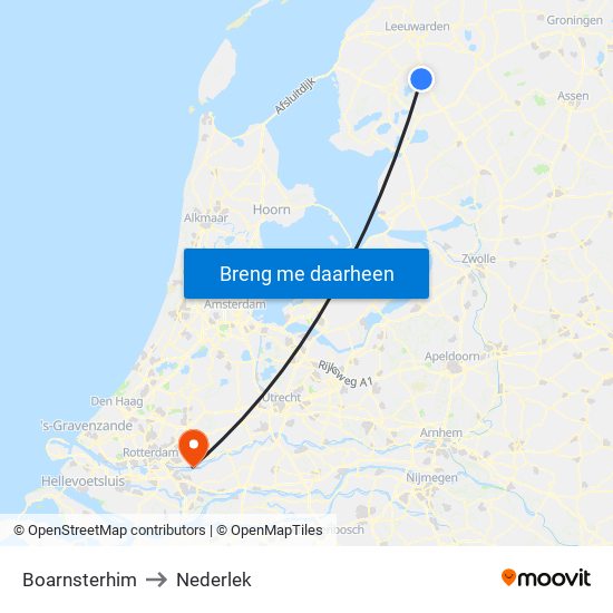 Boarnsterhim to Nederlek map