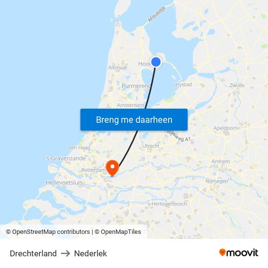 Drechterland to Nederlek map