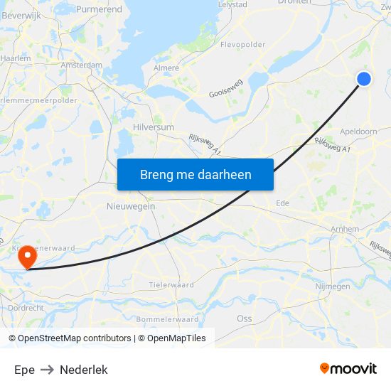Epe to Nederlek map