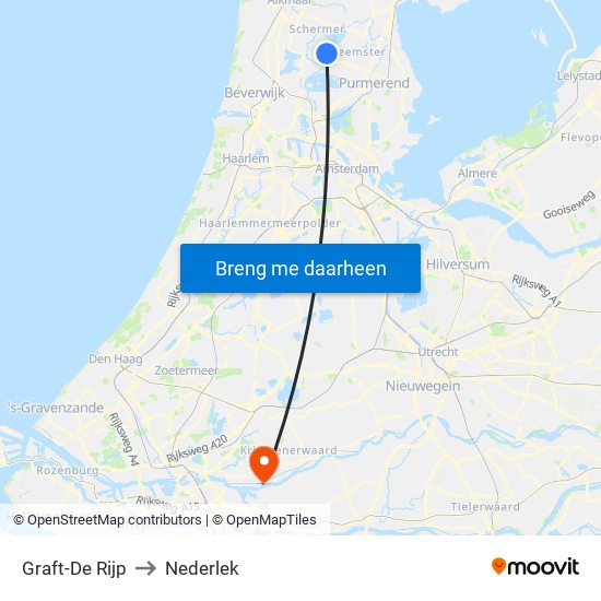 Graft-De Rijp to Nederlek map