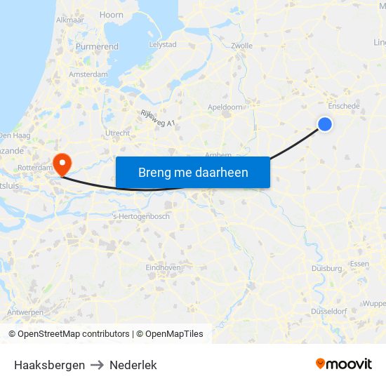 Haaksbergen to Nederlek map