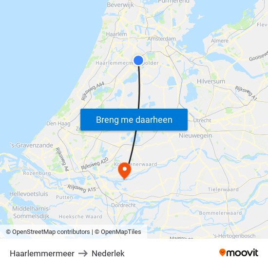 Haarlemmermeer to Nederlek map