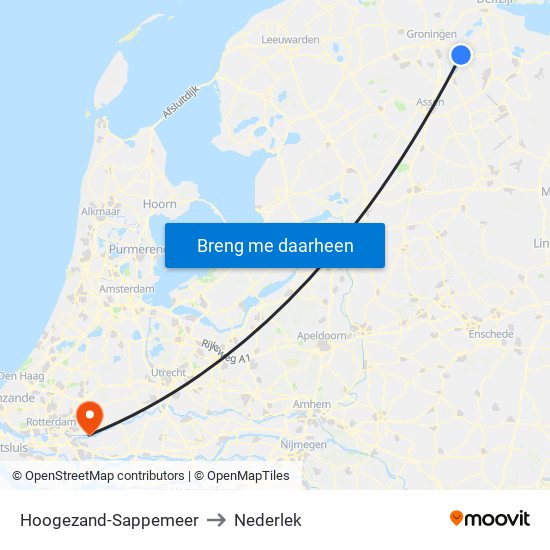 Hoogezand-Sappemeer to Nederlek map