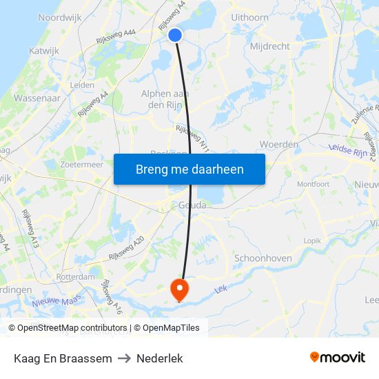 Kaag En Braassem to Nederlek map