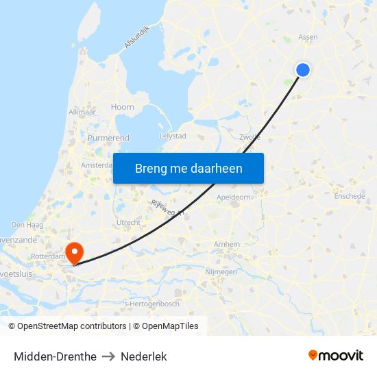 Midden-Drenthe to Nederlek map