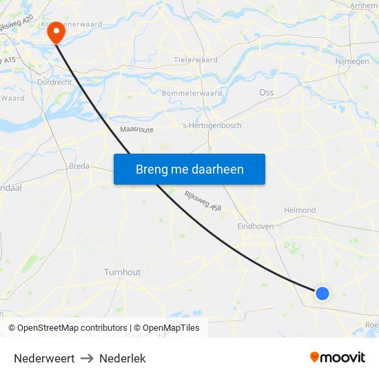 Nederweert to Nederlek map