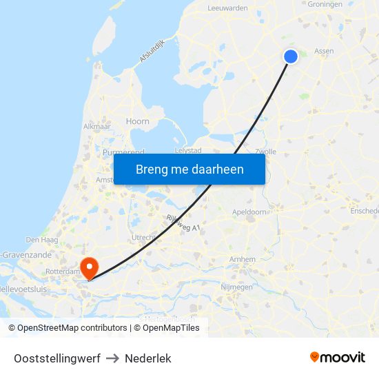 Ooststellingwerf to Nederlek map