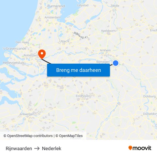Rijnwaarden to Nederlek map