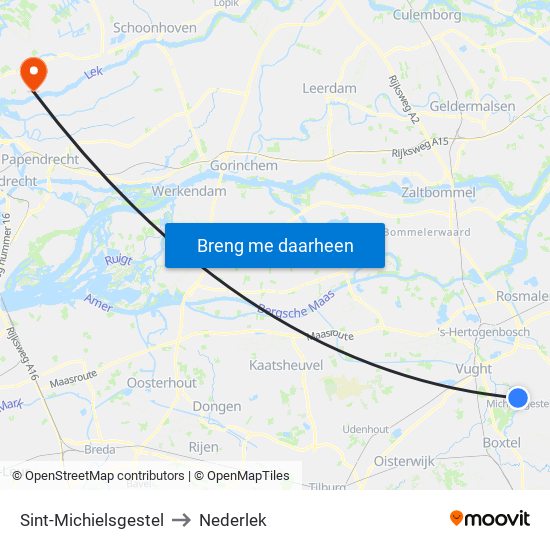 Sint-Michielsgestel to Nederlek map