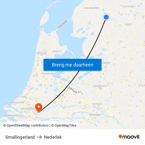 Smallingerland to Nederlek map