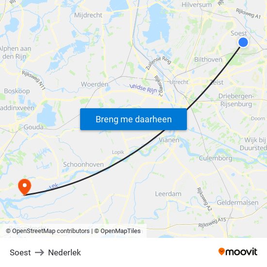 Soest to Nederlek map