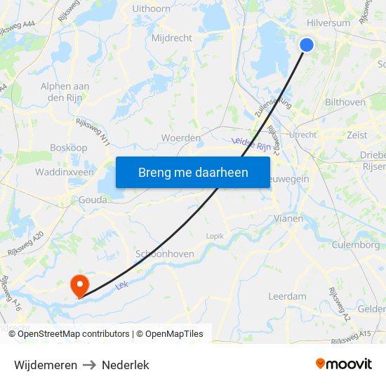 Wijdemeren to Nederlek map