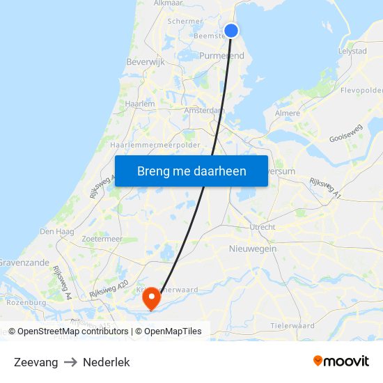 Zeevang to Nederlek map