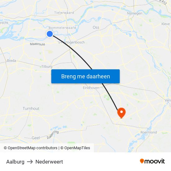 Aalburg to Nederweert map