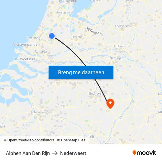 Alphen Aan Den Rijn to Nederweert map