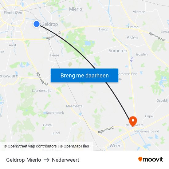 Geldrop-Mierlo to Nederweert map