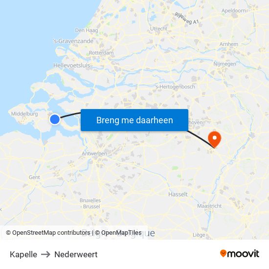 Kapelle to Nederweert map