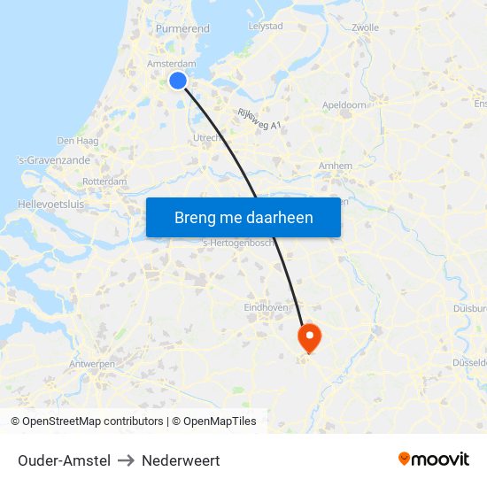 Ouder-Amstel to Nederweert map