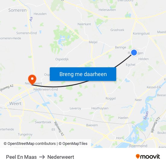 Peel En Maas to Nederweert map