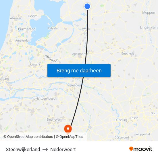 Steenwijkerland to Nederweert map