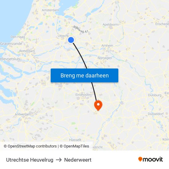 Utrechtse Heuvelrug to Nederweert map